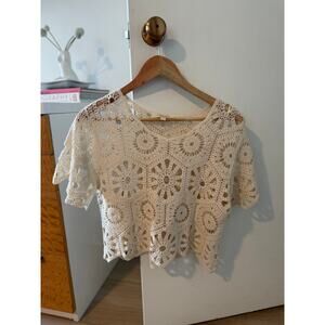 Rebellion Cream Crochet Lace Top‎ ✨ Vintage Inspired Boho Blouse